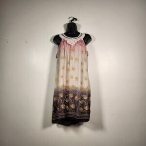ULTRA PINK Dress Womens Large Babydoll Boho Fairycore Feminine Coquette Romantic